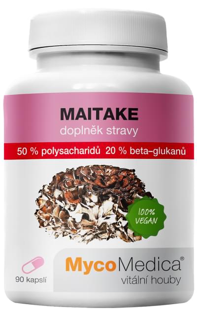 MycoMedica Maitake 50 % 90 kapslí + šťavnatá tyčinka ZDARMA + DÁREK ZDARMA