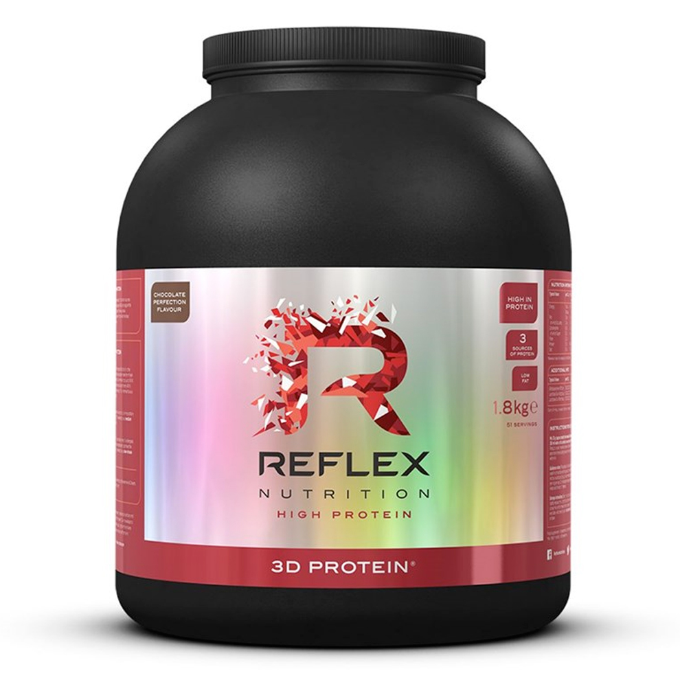 Reflex Nutrition 3D Protein 1800g + šťavnatá tyčinka ZDARMA Varianta: čokoláda + DÁREK ZDARMA