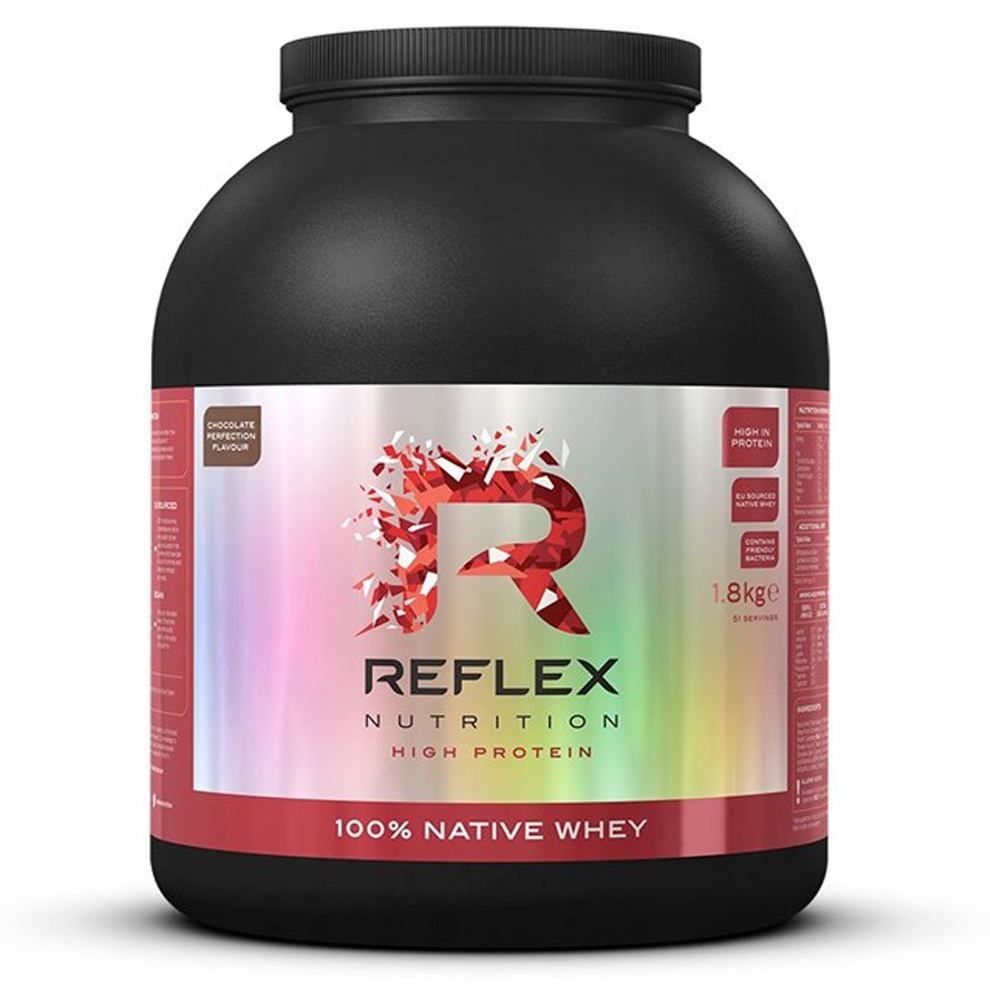 Reflex Nutrition 100% Native Whey Protein 1800g + šťavnatá tyčinka ZDARMA Varianta: čokoláda + DÁREK ZDARMA