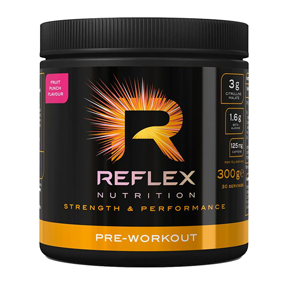Reflex Nutrition Pre-Workout 300g + šťavnatá tyčinka ZDARMA Varianta: fruit punch + DÁREK ZDARMA