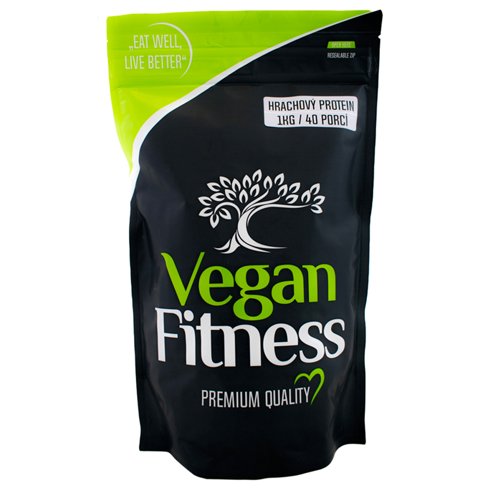 Vegan Fitness Hrachový Protein 100% RAW 1000g sáček + DÁREK ZDARMA