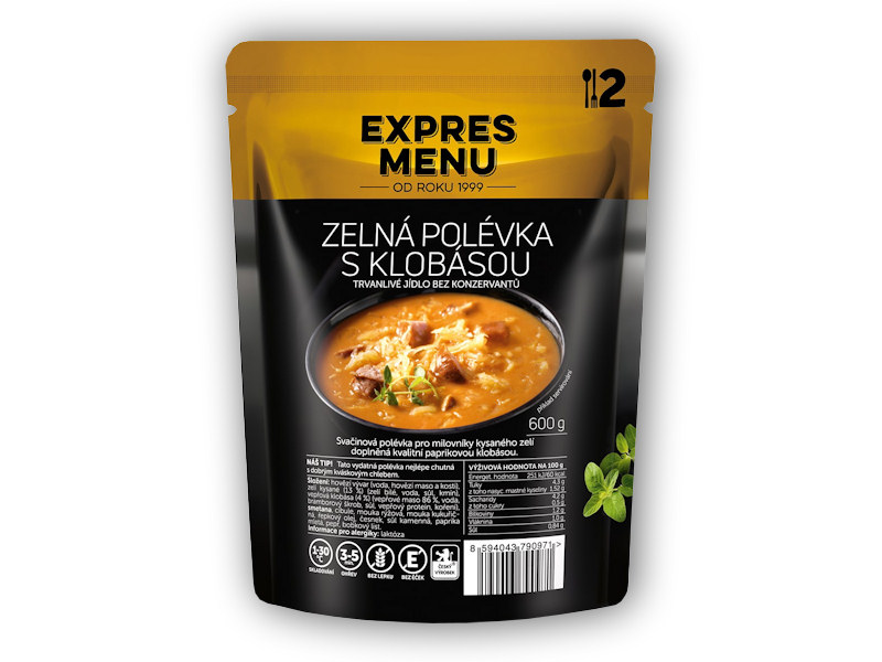 Expres Menu Polévka Zelná s klobásou 600g + DÁREK ZDARMA