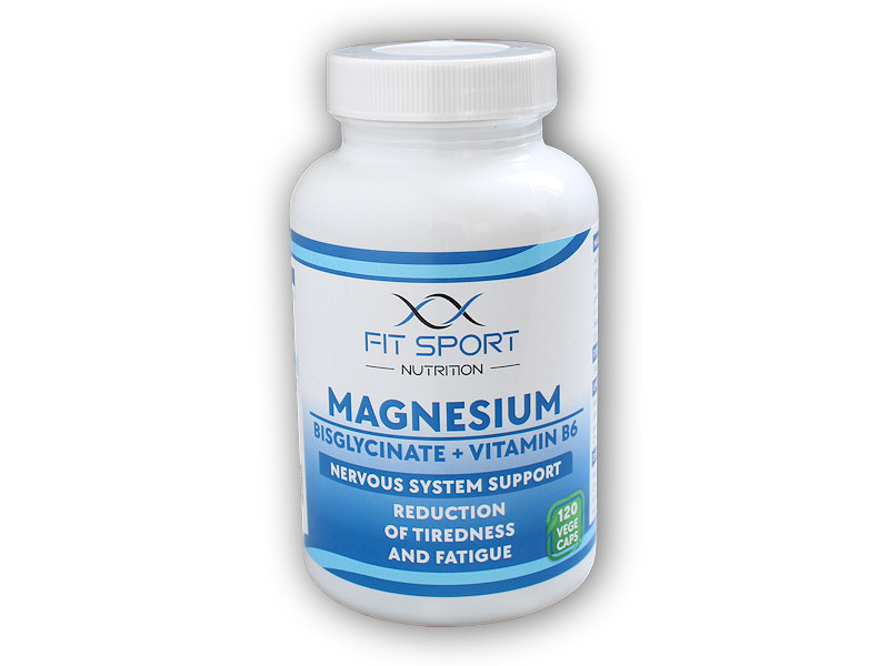 FitSport Nutrition Magnesium Bisglycinate + Vitamin B6 120 vege caps + DÁREK ZDARMA
