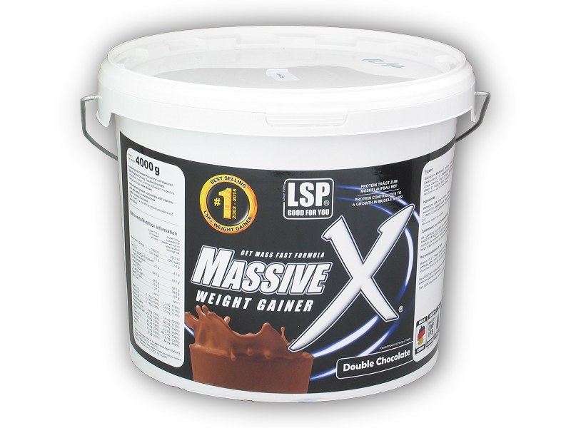 LSP Nutrition Massive X weightgainer 4000g + šťavnatá tyčinka ZDARMA Varianta: čokoláda + DÁREK ZDARMA