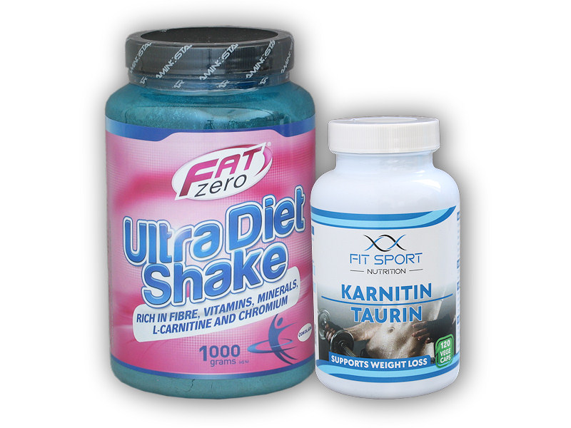 FitSport Nutrition Karnitin Taurin 120cp + Ultra diet 1000g + šťavnatá tyčinka ZDARMA Varianta: - vanilka + DÁREK ZDARMA