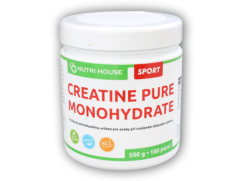 Nutri House Creatine Monohydrate Pure 500g + šťavnatá tyčinka ZDARMA + DÁREK ZDARMA