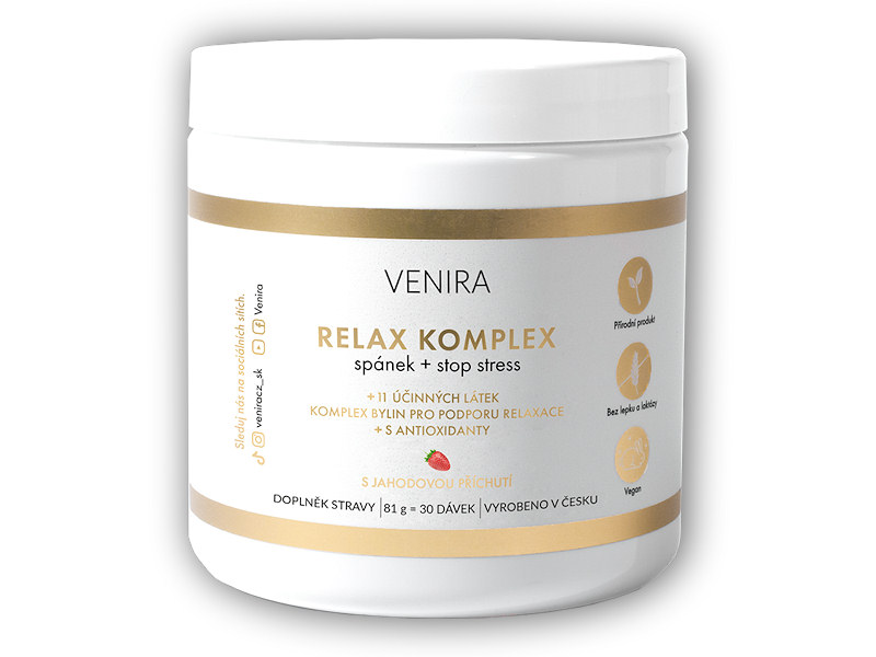 Venira Relax komplex spánek + stop stress jahoda 81g + DÁREK ZDARMA