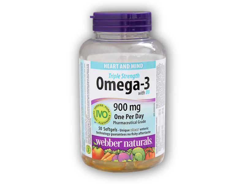 Webber Naturals Omega-3 with D3 900 mg 50 tobolek + DÁREK ZDARMA