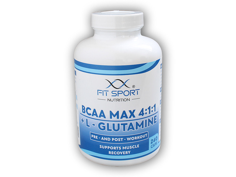 FitSport Nutrition BCAA MAX 4:1:1 + L-Glutamine 240 caps + DÁREK ZDARMA