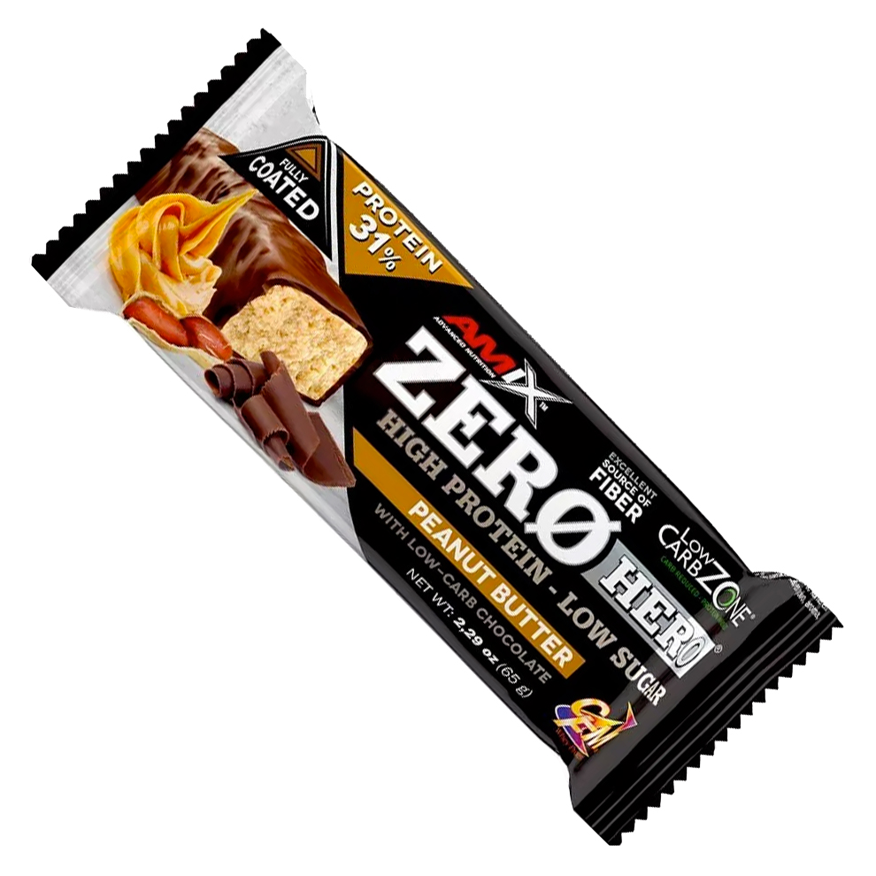 Amix Zero Hero High Protein Low Sugar Bar 65g Varianta: peanut butter + DÁREK ZDARMA