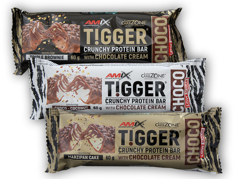 Amix Tigger Choco Crunchy High Protein Bar 60g Varianta: triple brownie + DÁREK ZDARMA