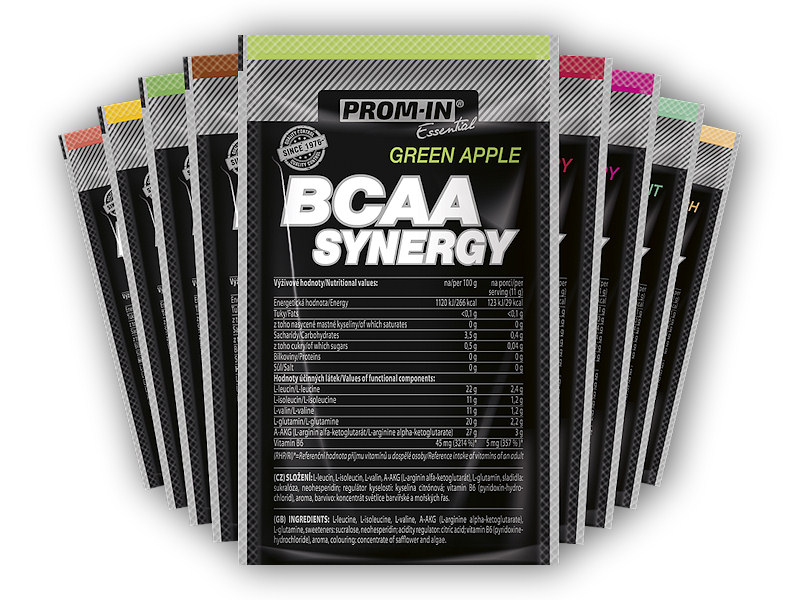 PROM-IN BCAA Synergy 11g akce Varianta: zelené jablko + DÁREK ZDARMA