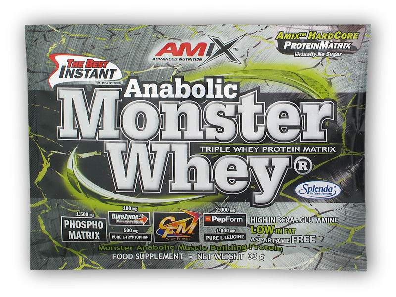 Amix Anabolic Monster Whey 33g akce Varianta: strawberry-banana + DÁREK ZDARMA