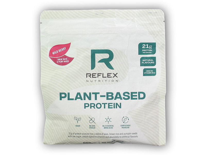 Reflex Nutrition Plant Based Protein 600g + šťavnatá tyčinka ZDARMA Varianta: vanilla bean + DÁREK ZDARMA