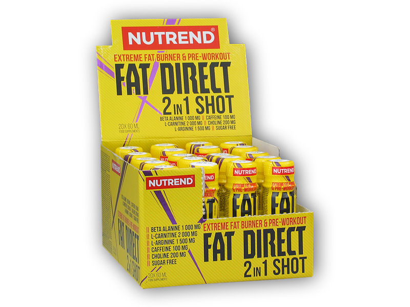 Nutrend Fat Direct 2 in 1 shot 20 ampulí + šťavnatá tyčinka ZDARMA + DÁREK ZDARMA