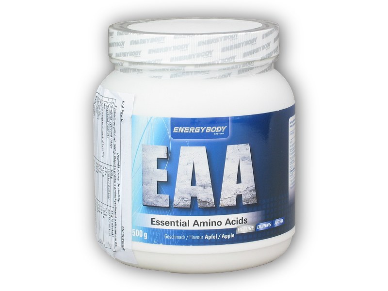 Energy Body EAA BCAA 500g + šťavnatá tyčinka ZDARMA Varianta: ice tea peach + DÁREK ZDARMA