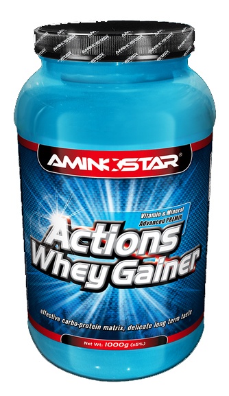 Aminostar Actions Whey Gainer 2250g Varianta: vanilka + DÁREK ZDARMA