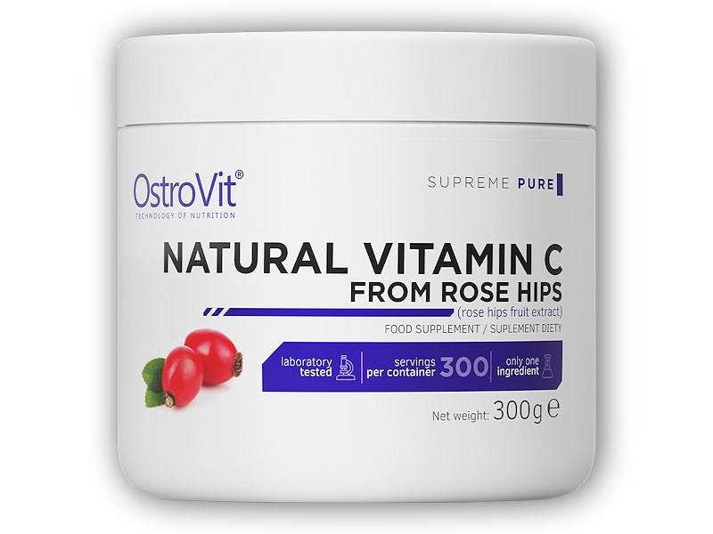Ostrovit Natural vitamín C from rose hips 500g + šťavnatá tyčinka ZDARMA + DÁREK ZDARMA