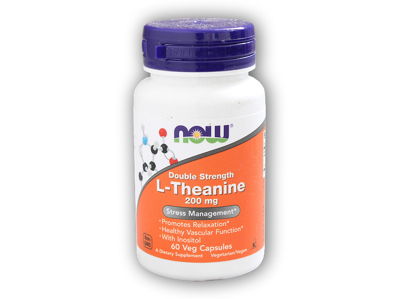 NOW Foods L-Theanine s Inositolem 200mg 60 kapslí + DÁREK ZDARMA