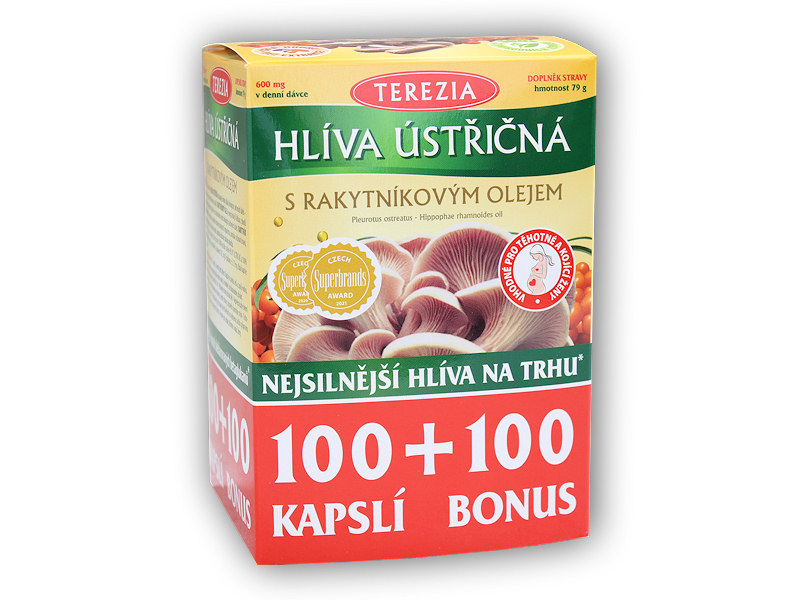 Terezia Hlíva ústřičná s rakytníkovým olejem 100 + 100 kapslí + šťavnatá tyčinka ZDARMA + DÁREK ZDARMA