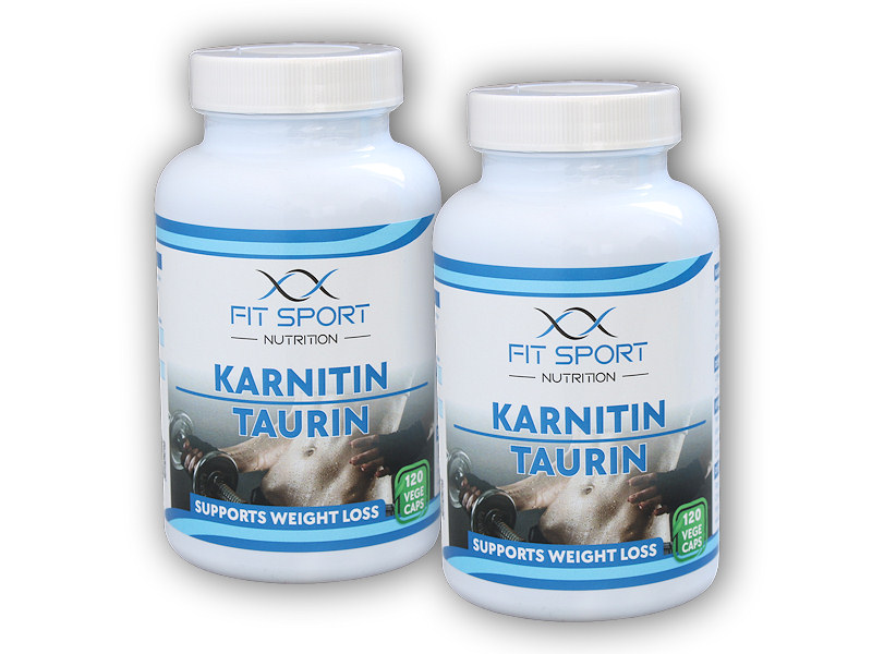 FitSport Nutrition 2x Karnitin Taurin 120 vege caps + šťavnatá tyčinka ZDARMA + DÁREK ZDARMA