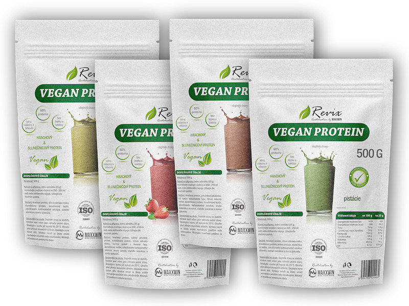 Revix by Maxxwin Vegan protein 500g Varianta: čokoláda-karamel + DÁREK ZDARMA