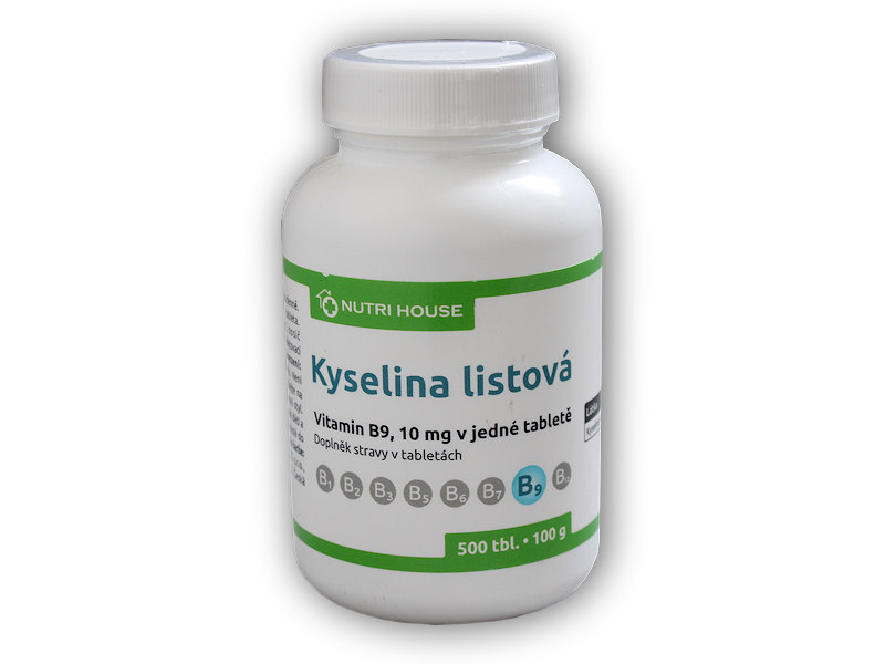 Nutri House Vitamin B9 Kyselina listová 500 tablet + šťavnatá tyčinka ZDARMA + DÁREK ZDARMA