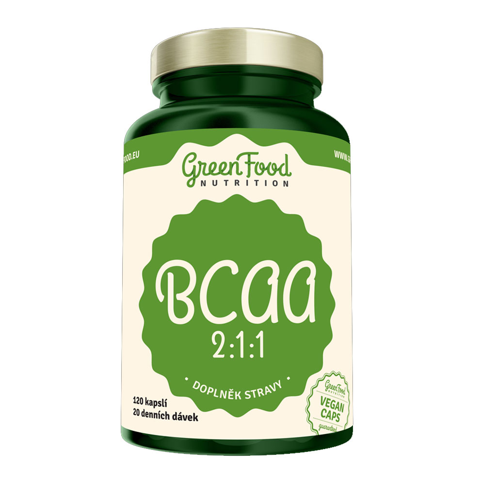 GreenFood Nutrition BCAA 2:1:1 120 vegan kapslí + DÁREK ZDARMA