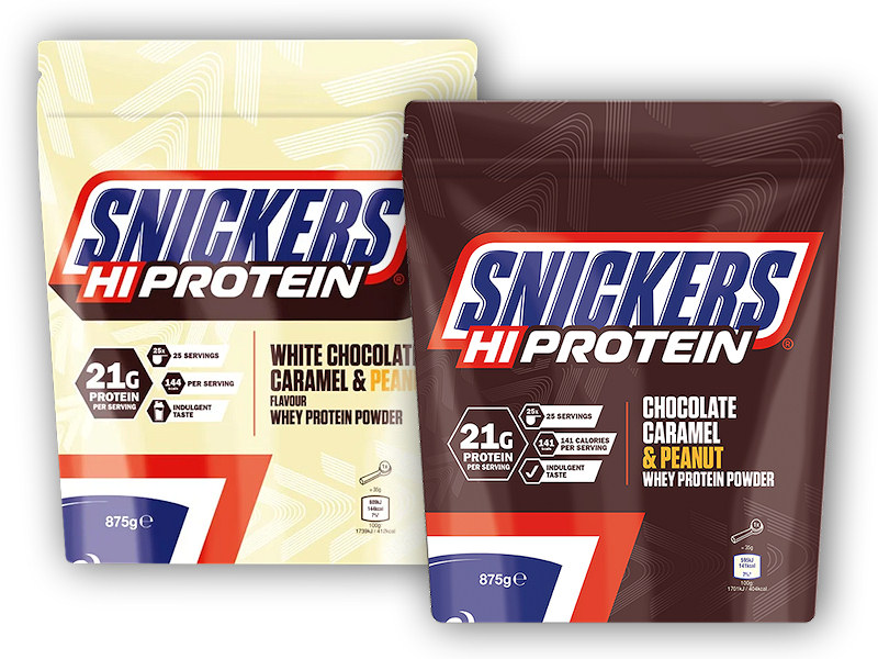 Mars Snickers Hi Protein 875g + šťavnatá tyčinka ZDARMA Varianta: chocolate caramel peanut + DÁREK ZDARMA