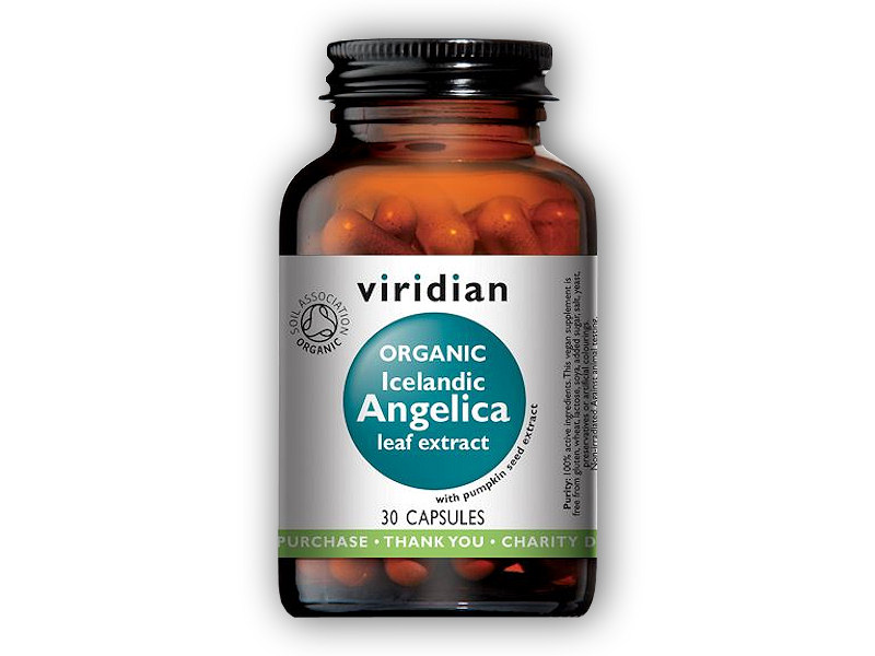 Viridian Icelandic Angelica 30 kapslí Organic + šťavnatá tyčinka ZDARMA + DÁREK ZDARMA