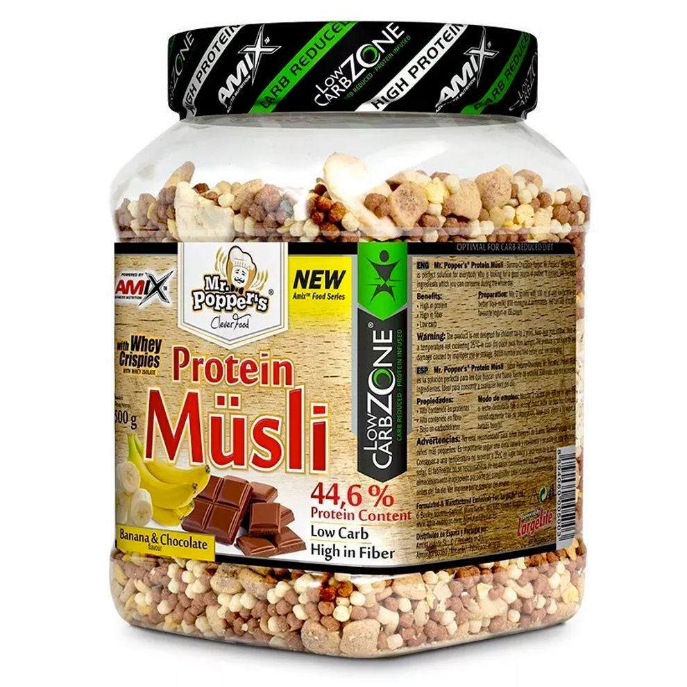 Amix Mr.Popper´s High Protein Musli 500g Varianta: raspberry-vanilla + DÁREK ZDARMA