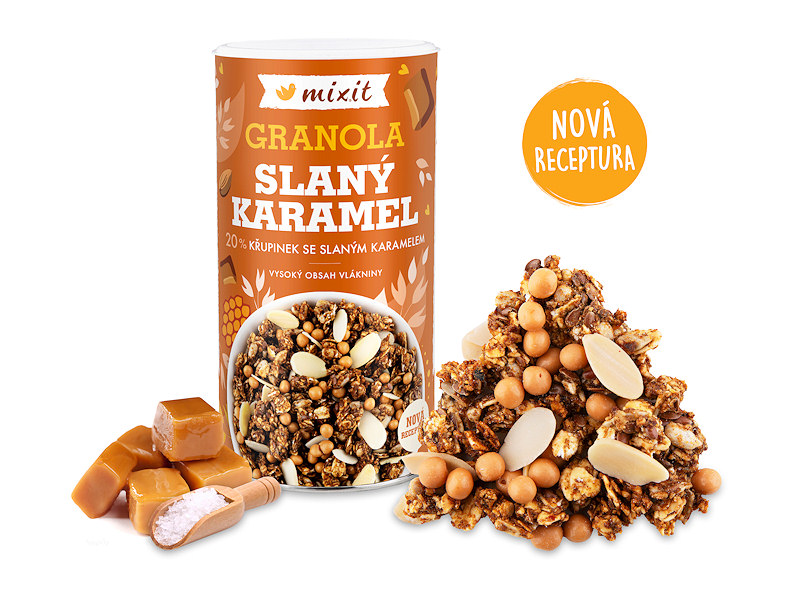 Mixit Granola z pece - Slaný karamel 550g + DÁREK ZDARMA