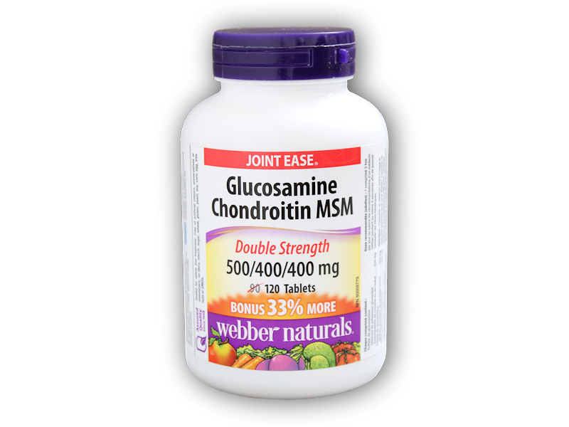 Webber Naturals Glucosamine Chondroitine 500/400/400 120 tablet + šťavnatá tyčinka ZDARMA + DÁREK ZDARMA