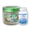 Czech Virus Super Greens PRO V2.0 360g + Vitamin C 1000mg with Rose Hips 120 tab (Varianta jablečný fresh)