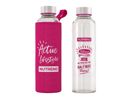 NUTREND Skleněná lahev s termoobalem (Objem 500 ml, Barva Černá)