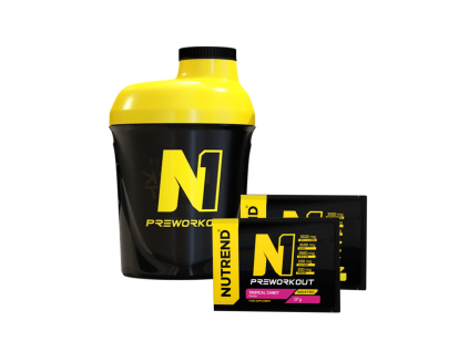 NUTREND 2x N1 + Shaker mini (Balení 2 x 17 g, Příchuť Tropical Candy)