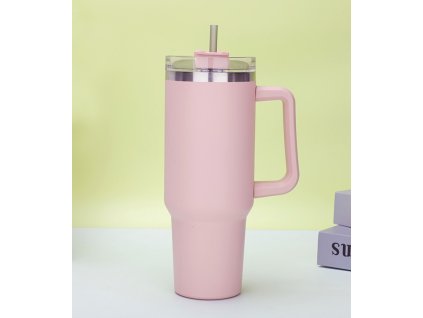 674f4645460e6b522ada9ae8 KUBEK TERMICZNY TERMOS ZE SLOMKA ROZOWY STAL NIERDZEWNA UCHWYT NA CIEPLE ZIMNE NAPOJE RURKA DUZY XXL 1200 ML 3