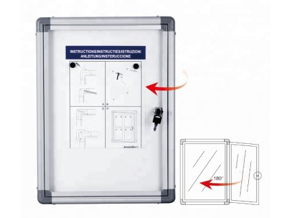 Informační vitrína s bílým magnetickým povrchem