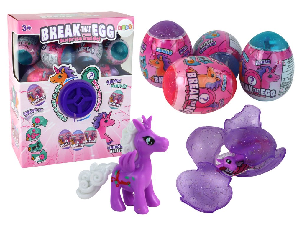 Cracking Glitter Egg Unicorn Draw Colorful Shell 12 ks.