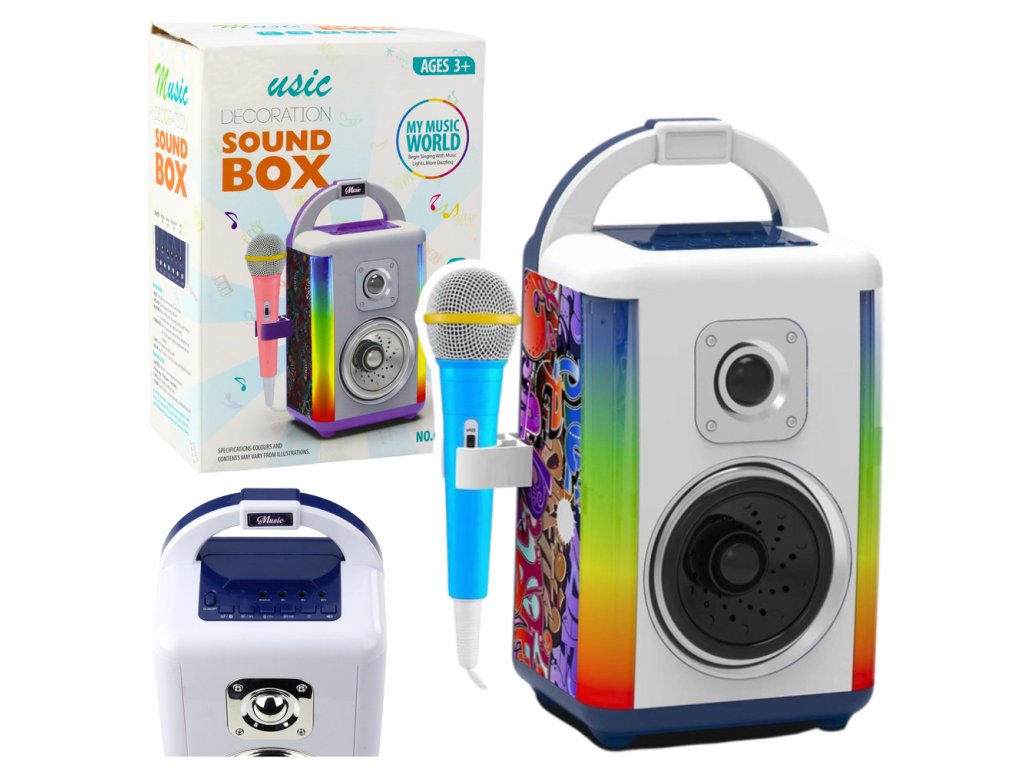 Hudební sada Sound Box mikrofon Bluetooth reproduktor MP3 nahrávání LED