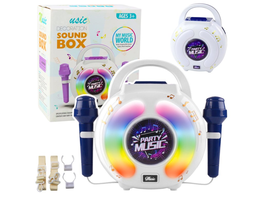 Karaoke sada Dva mikrofony Bluetooth reproduktor MP3 Nahrávání LED
