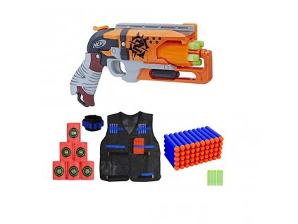 Nerf Zombie Strike Hammershot + opasek + vesta + terče + 50 šípů