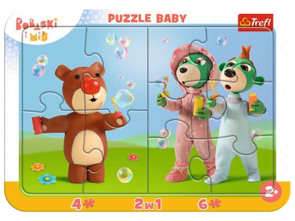 Rámové puzzle 2v1 Funny Bobcats Treffles 10 prvků