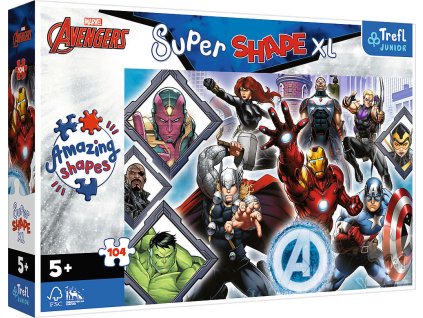 Puzzle 104 elementů Super Shapes XL Ulubieni Avengersi