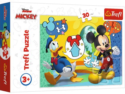Puzzle 30 dílků Mickey Mouse a veselý domeček