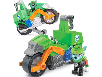 Tlapková Patrola Moto Pups Rocky figurka a motorka deluxe Spin Master