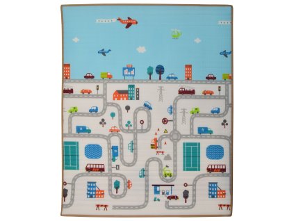 Humbi oboustranná výuková pěnová podložka Streets Animals 180 x 150 x 2 cm pastelová tloušťka