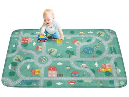 Achoka Měkký koberec do dětského pokoje City streets 100x150 cm