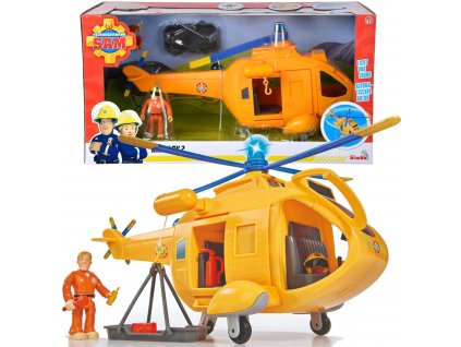 Záchranný vrtulník Hasič Sam Wallaby 2 světlo/zvuk + figurka