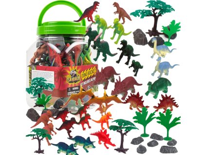 Sada figurek divokých dinosaurů v kontejneru 40 dílků